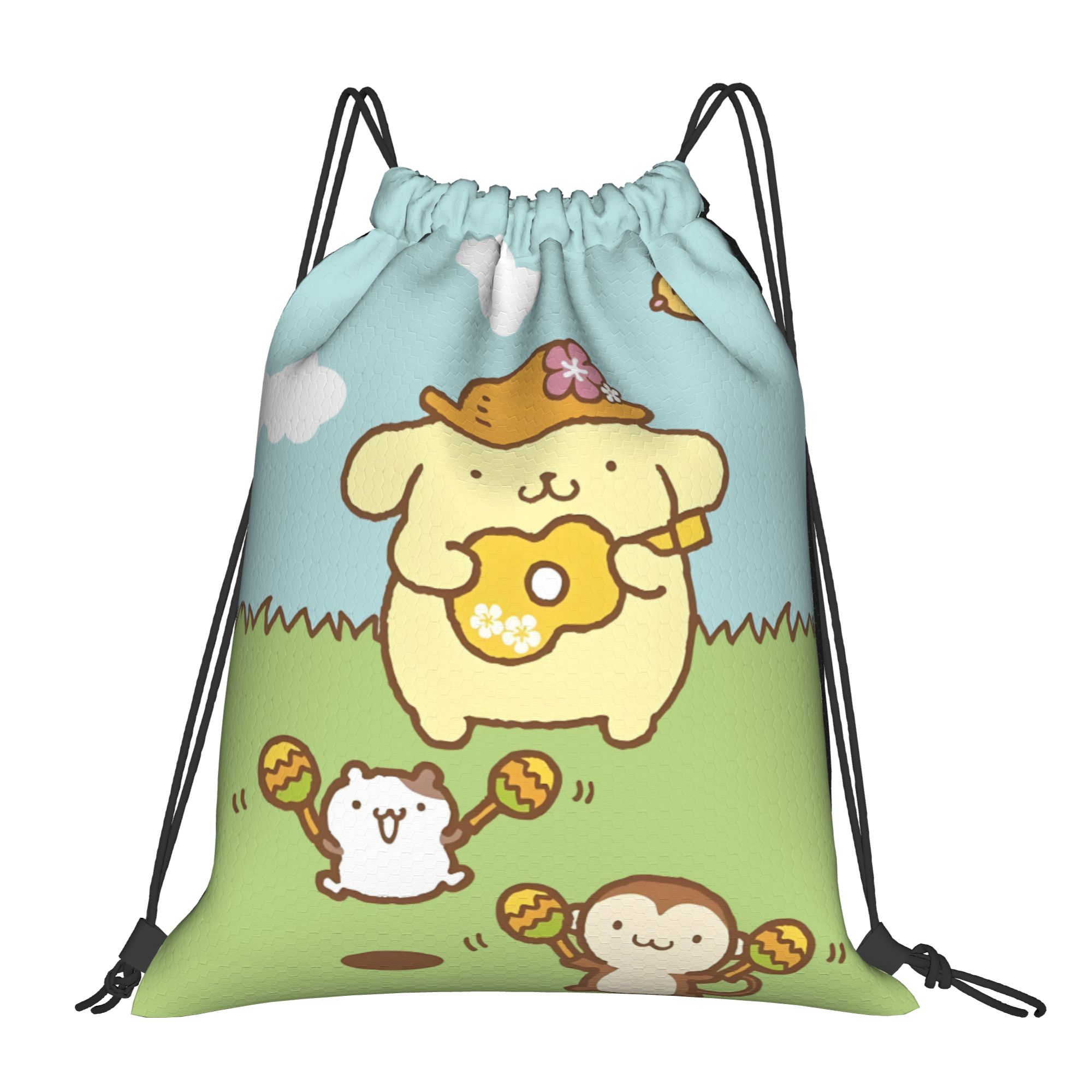 Pet Portrait Custom - Custom P-Pompompurines Drawstring Backpack Bags Men