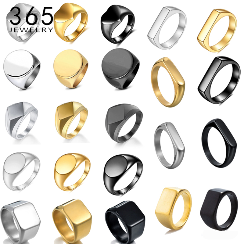 Initial Ring Custom - 365 Stainless Steel Punk Rock Smooth